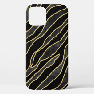 Abstract zebra striped. Animal print illustration  iPhone 12 Case