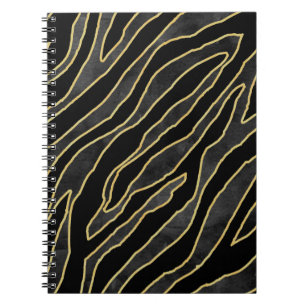 Abstract zebra striped. Animal print illustration Notebook
