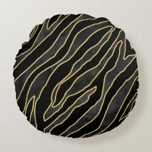 Abstract zebra striped. Animal print illustration  Round Cushion