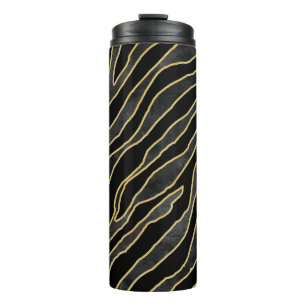 Abstract zebra striped. Animal print illustration Thermal Tumbler