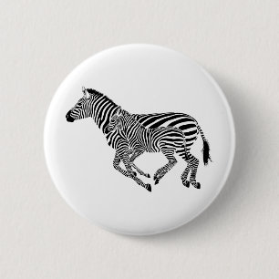 Abstract Zebras Mother and Child 6 Cm Round Badge