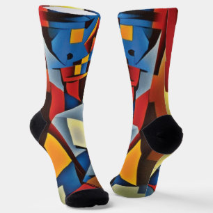 Abstract Zen Cubist Socks