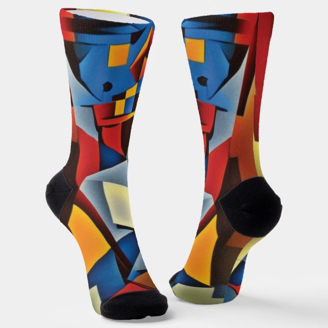 Abstract Zen Cubist Socks (Angled)