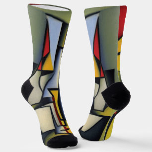 Abstract Zen Cubist Socks