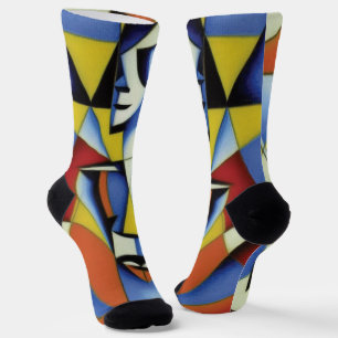 Abstract Zen Cubist Socks