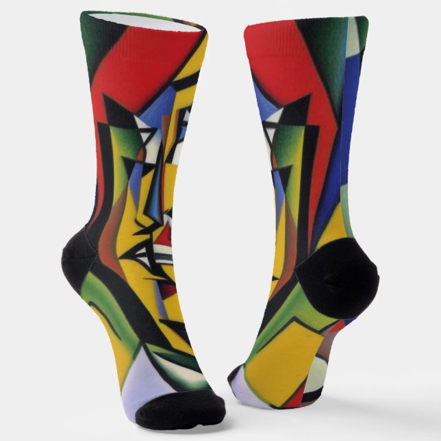 Abstract Zen Cubist Socks (Angled)