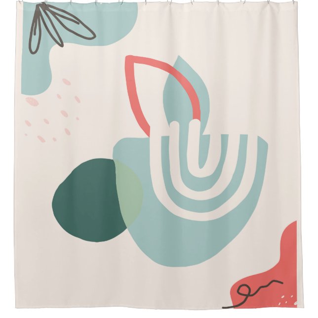 Abstract Zen in red theme No2 Shower Curtain (Front)