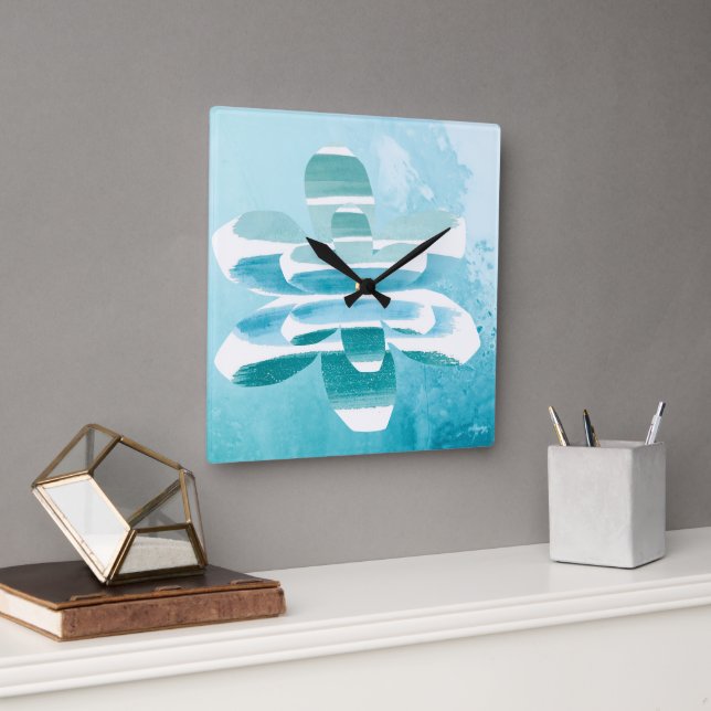 Abstract Zen Wall Clock – Blue Minimal Modern Home (Office)