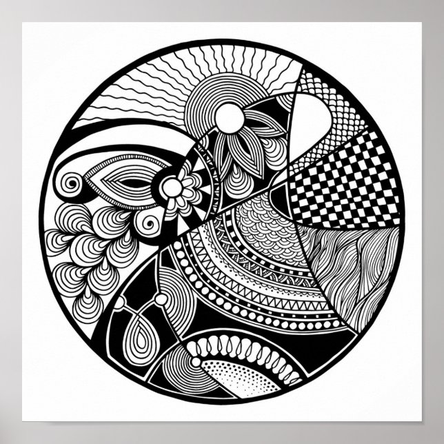 Abstract Zendala On Circle 2 Poster (Front)