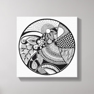 Abstract Zendala On Circle 6 Canvas Print