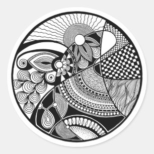 Abstract Zendala On Circle Classic Round Sticker