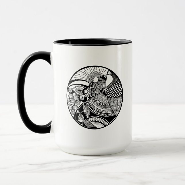 Abstract Zendala On Circle Mug (Left)