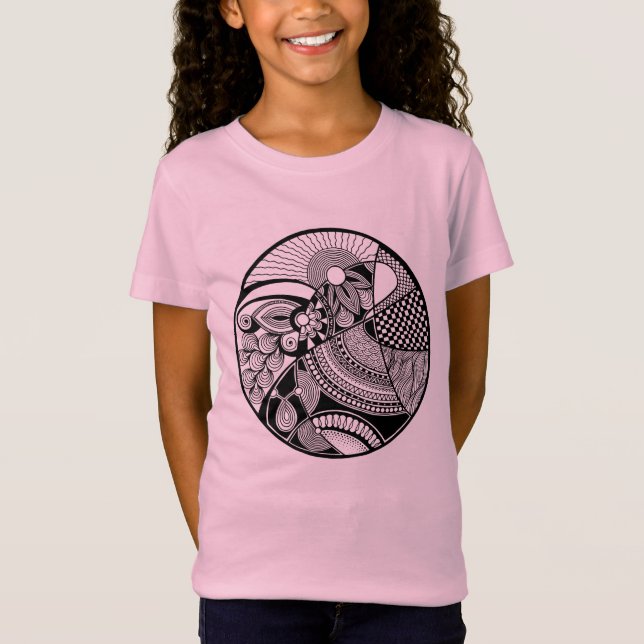Abstract Zendala On Circle T-Shirt (Front)