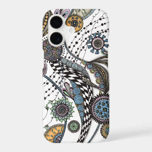 Abstract Zentangle Floral Art iPhone Case