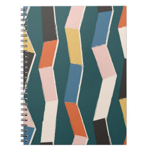 Abstract zig zag seamless pattern,hand painted irr notebook