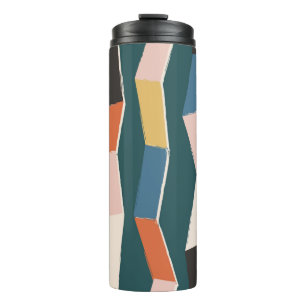 Abstract zig zag seamless pattern,hand painted irr thermal tumbler