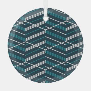 Abstract zigzag: elegant vintage geometric. glass tree decoration
