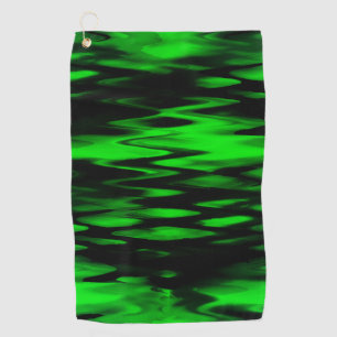 Abstract zigzag forming of stained black to green golf towel