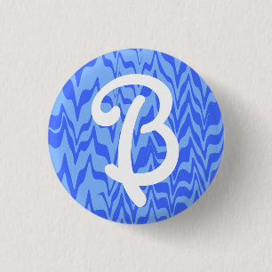 Abstract ZigZag Swirl 3 Cm Round Badge