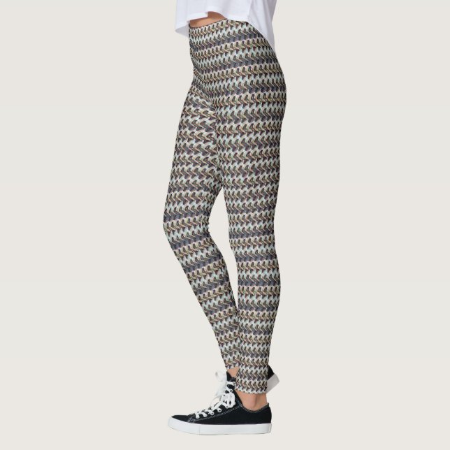 Abstract Zigzag Texture Pattern Design 1311 Leggings (Left)