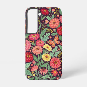 Abstract Zinnia Butterfly Garden Samsung Cases
