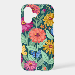 Abstract Zinnias Butterflies Garden iPhone Cases