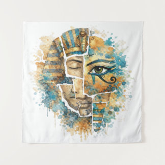 AbstractAncientEgyptian Pharaoh with Eye of Horus  Tapestry
