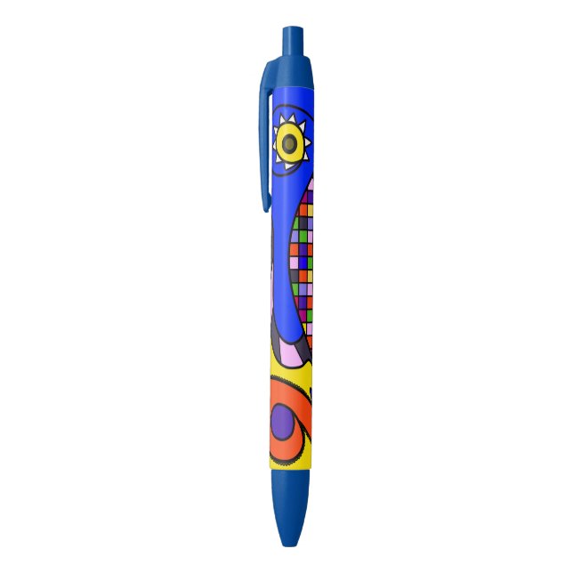 Abstracted Blue Ink Pen (Top (Vertical))