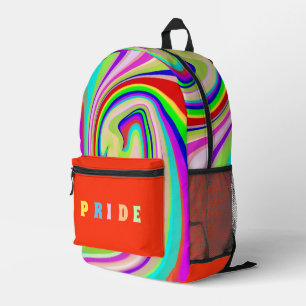 Abstracted colourful printed backpack