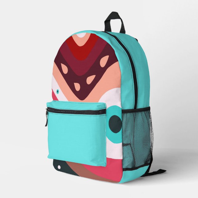 Abstracted  Printed Backpack (Back Corner Right)
