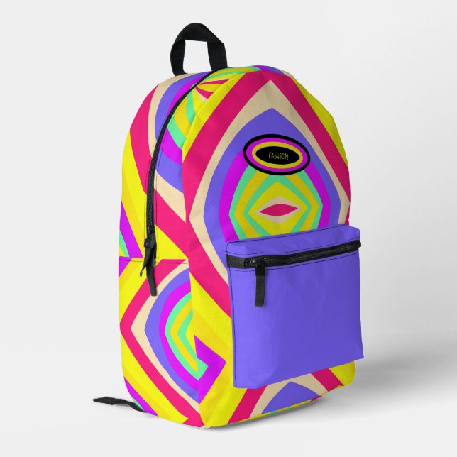 Abstracted Printed Backpack (Back Corner Left)