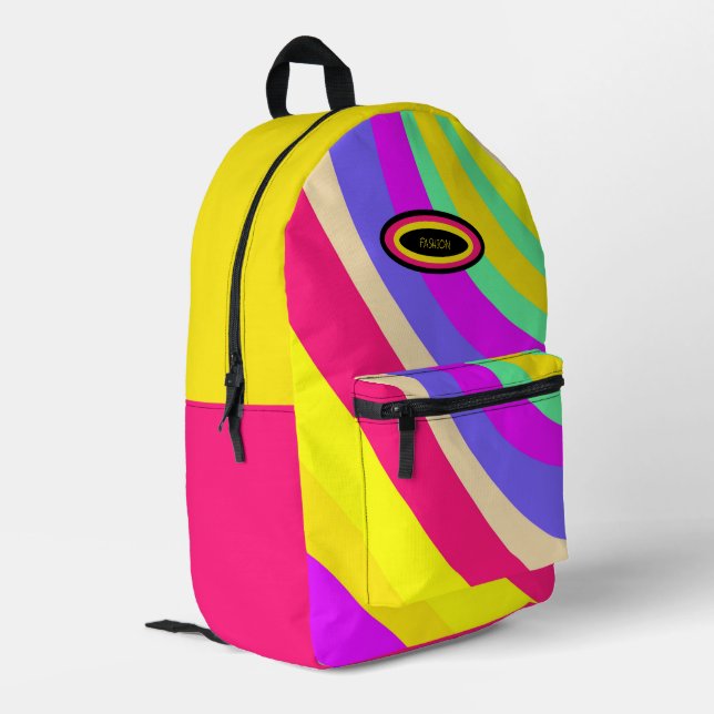 Abstracted Printed Backpack (Back Corner Left)