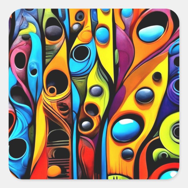 Abstracti Foliagi 4 Square Sticker (Front)
