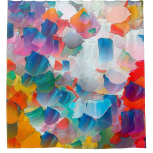 Abstraction oil painting. Creative design backgrou Shower Curtain