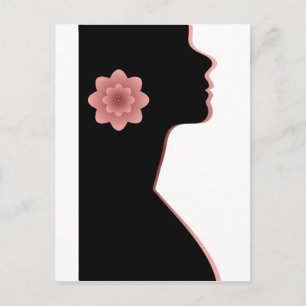 Abstraction silhouette Beautiful woman black red Postcard