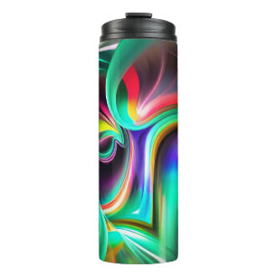 Abstraction-Swirling Bold Colors Pattern Thermal Tumbler
