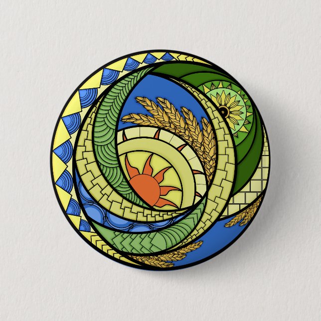 Abstraction. Ukrainian Stretched Canvas Print 6 Cm Round Badge (Front)