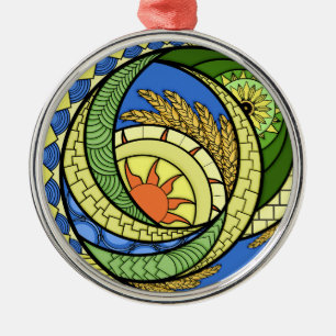 Abstraction. Ukrainian Stretched Canvas Print Metal Tree Decoration