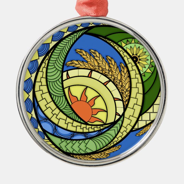 Abstraction. Ukrainian Stretched Canvas Print Metal Tree Decoration (Front)