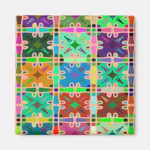 Abstractly Multi Colour Art Pattern Magnet