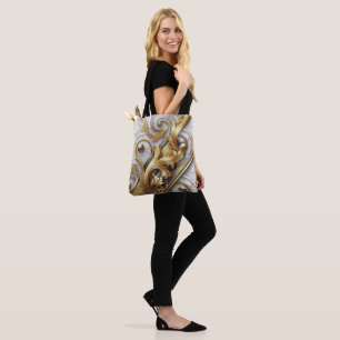 Abstracts featuring Gold accents on Black & White Tote Bag