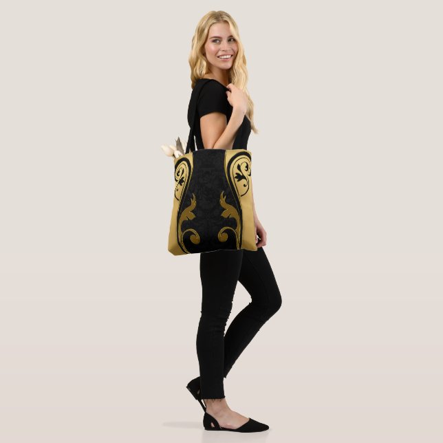 Abstracts featuring Gold accents on Black & White  Tote Bag (On Model)
