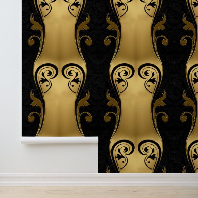 Abstracts featuring Gold accents on Black & White  Wallpaper (Application)