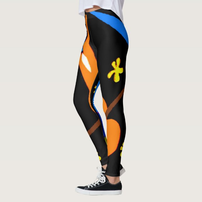 Abstracts Shapes Stain Glass style, Leggings (Left)
