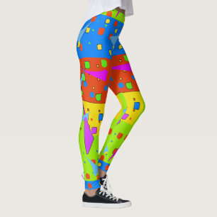 Abstracts Shapes Stain Glass style, Leggings
