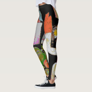 Abstracts Shapes Stain Glass style, Leggings