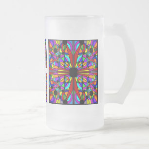 AbstractStained Glass Frosted Tall Mug4 Beer Mug
