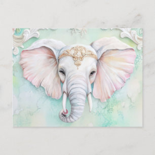 Abstrakte Aquarell Illustration eines Elefanten Postcard