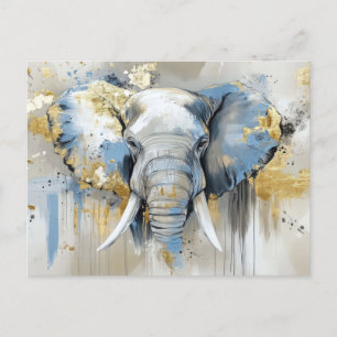 Abstrakte Aquarell Illustration eines Elefanten Postcard