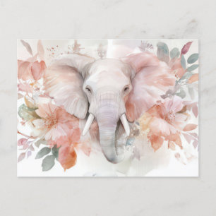 Abstrakte Aquarell Illustration eines Elefanten Postcard